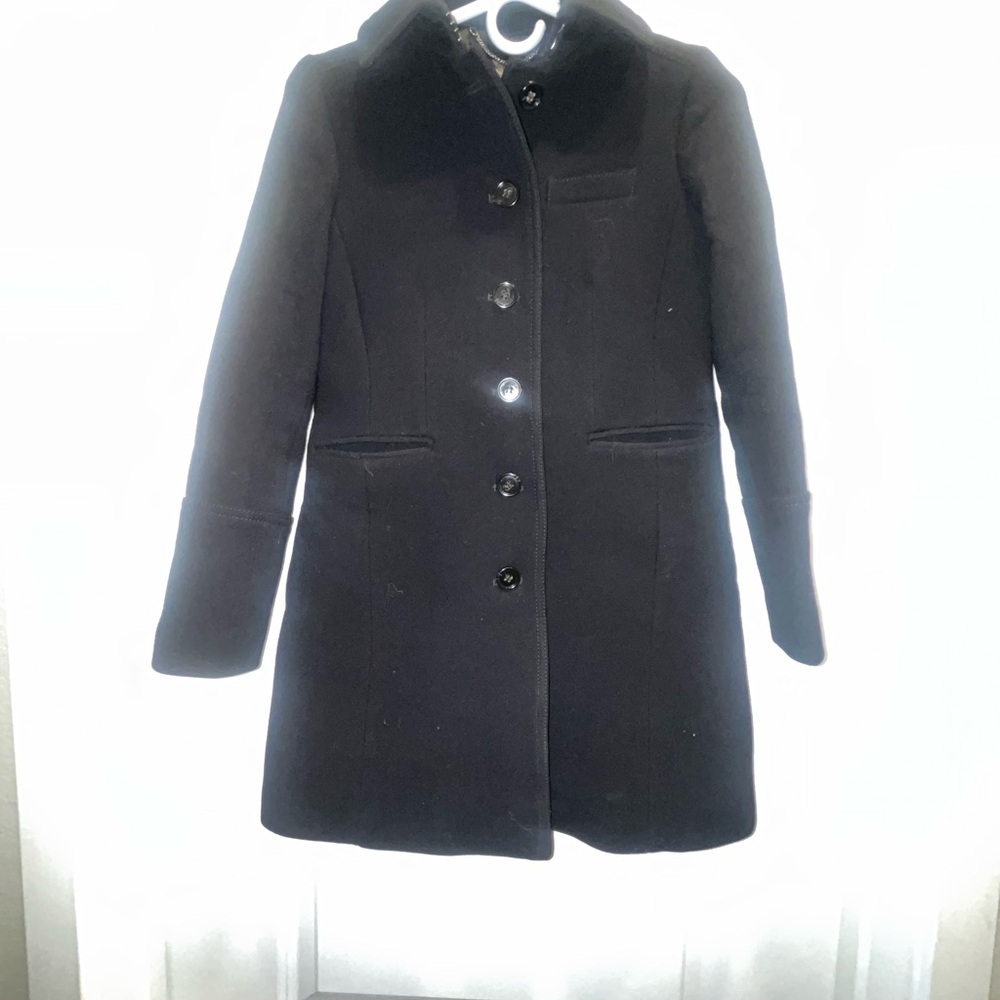J. Crew Double Cloth Black Wool Women's Coat